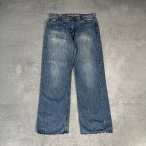 Marc Moto Classic Straight Leg Jeans Medium Wash - Size: 36x34